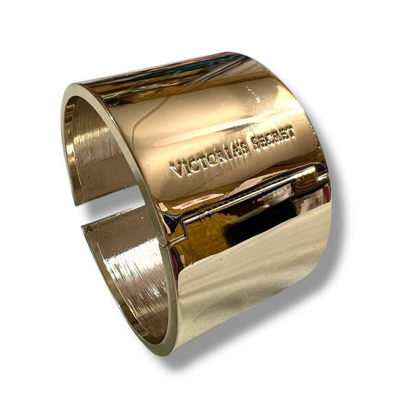 Victorias Secret Scandalous Cuff Bracelet Bangle Rhinestones Gold Tone Hinged - Picture 5 of 13